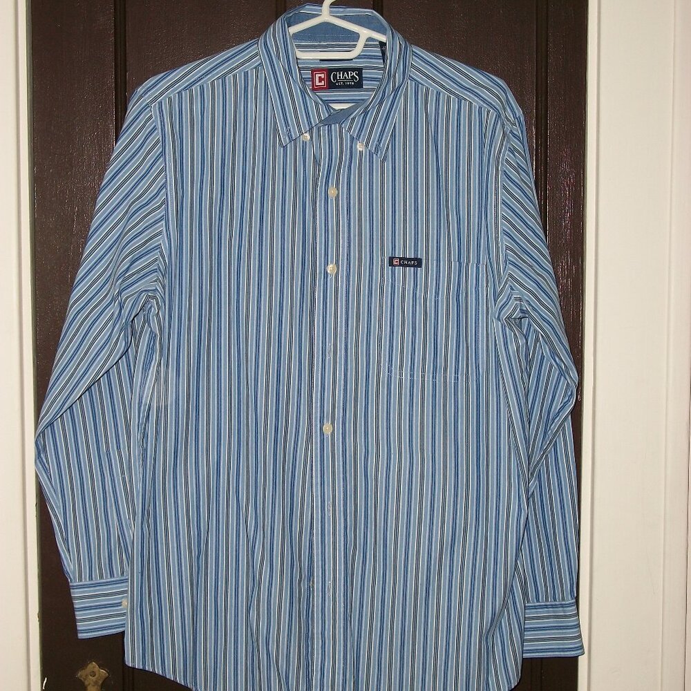 CHAPS Men's Long Sleeve EASY CARE Shirt Size MEDIUM